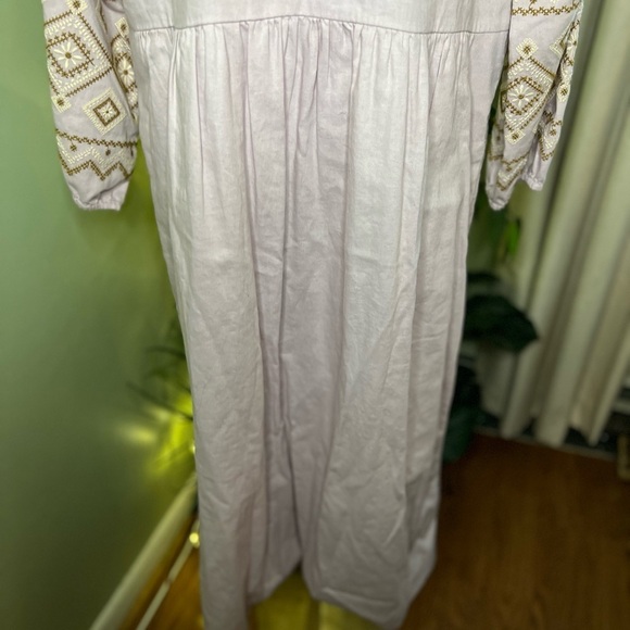 MADEWELL Embroidered Sleeve Popover Midi Dress Size Medium - Picture 7 of 13